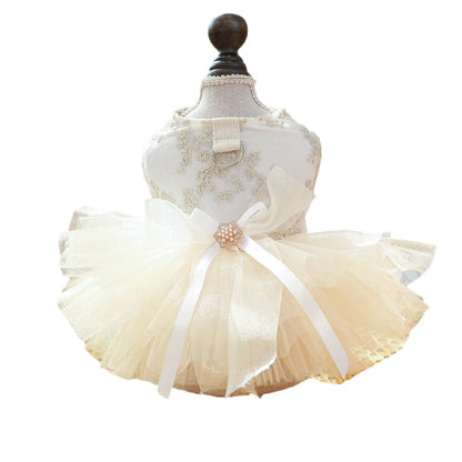Breathable White Dog Wedding Dress for Spring Summer - Smarsty