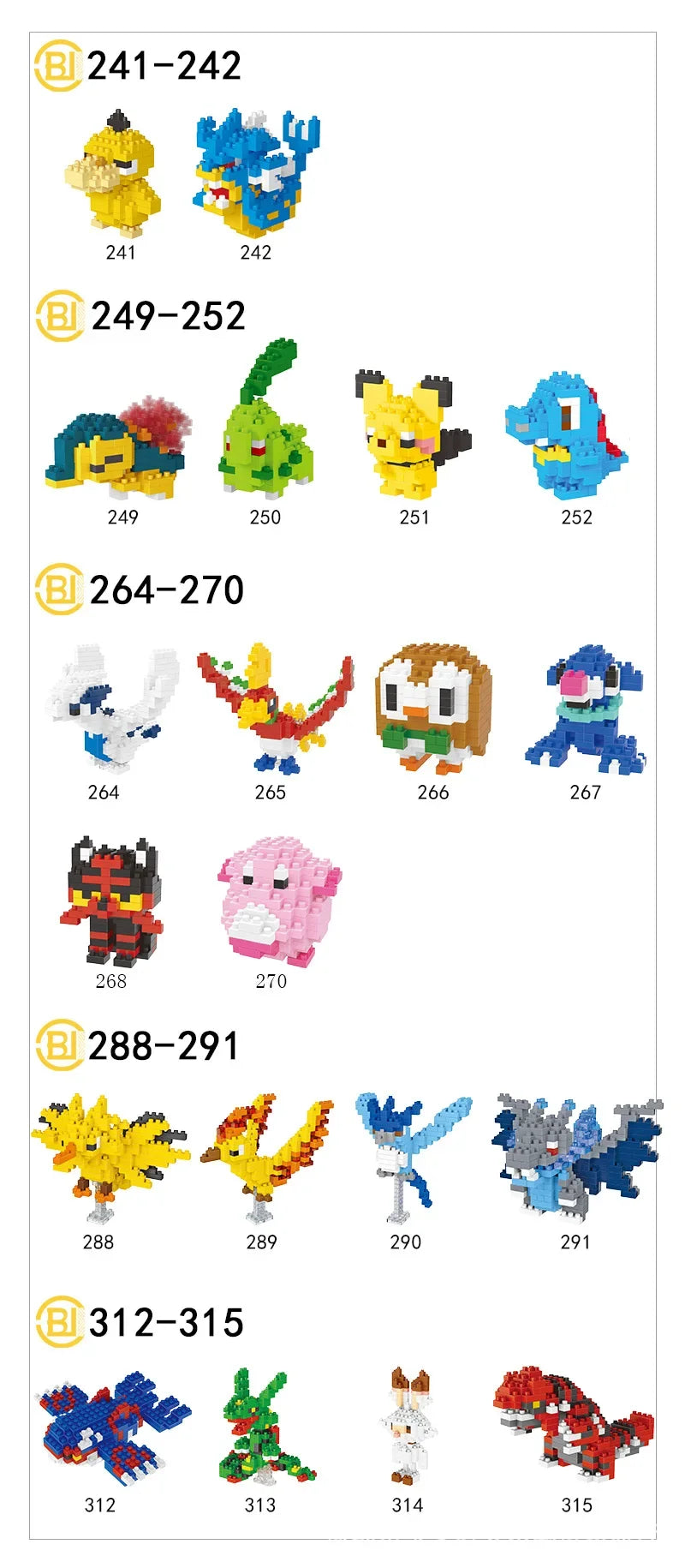 DIY Pokemon Blocks Small Cartoon Mini Building Block Pikachu Charizard Eevee Mewtwo Anime Assemble Action Model Dolls Toys by Smarsty