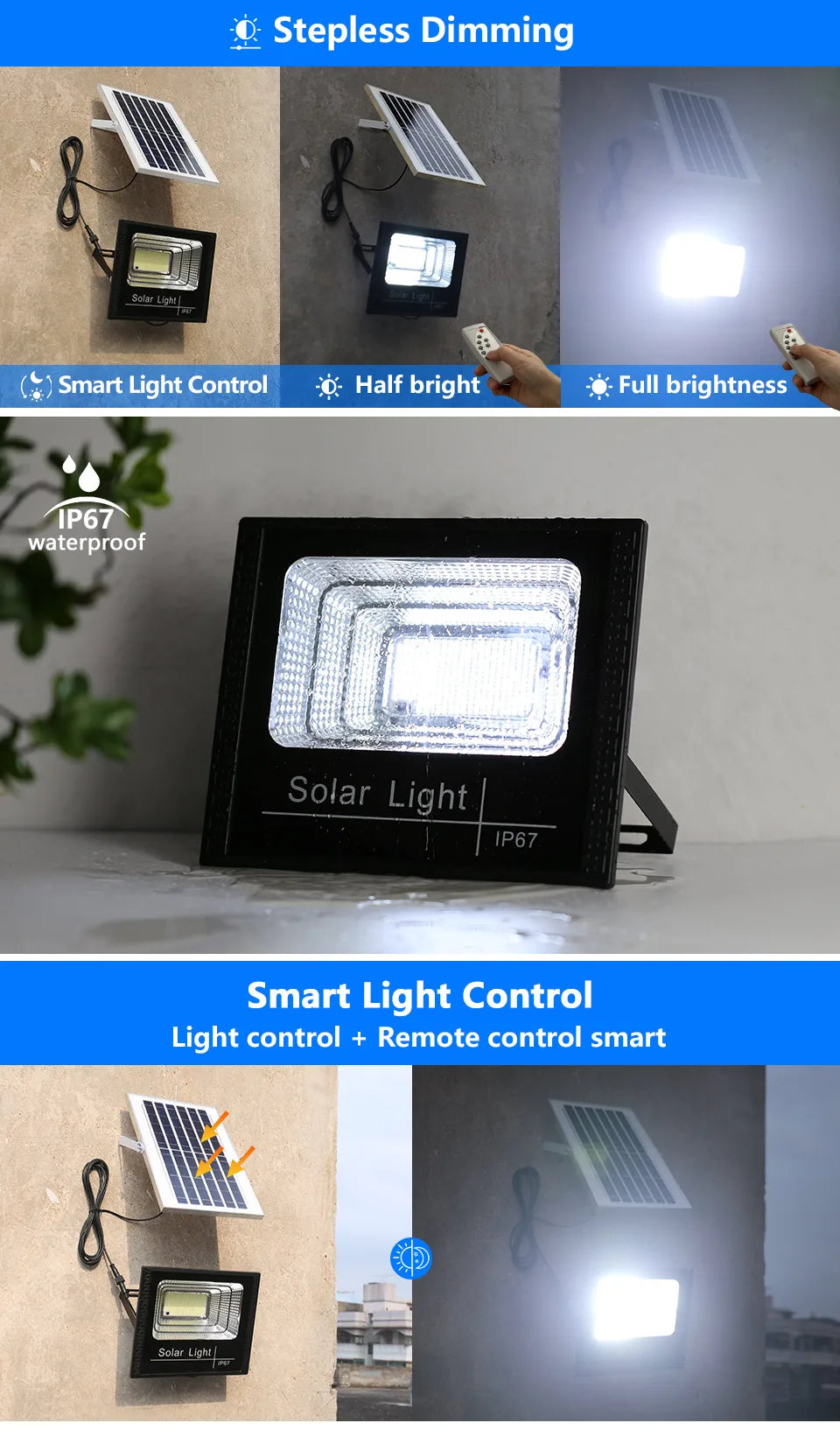 Powerful Waterproof LED Solar Lights With Remote Control - Smarsty