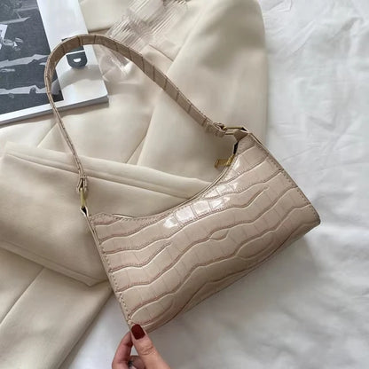 PU Leather Alligator Pattern Women Underarm Messenger Purse - Smarsty