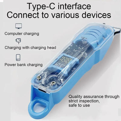 Professional Hair Clippers Rechargeable Hair Clipper Transparent Electric Hair Trimmers For Men Cordless Hair Cut Machine