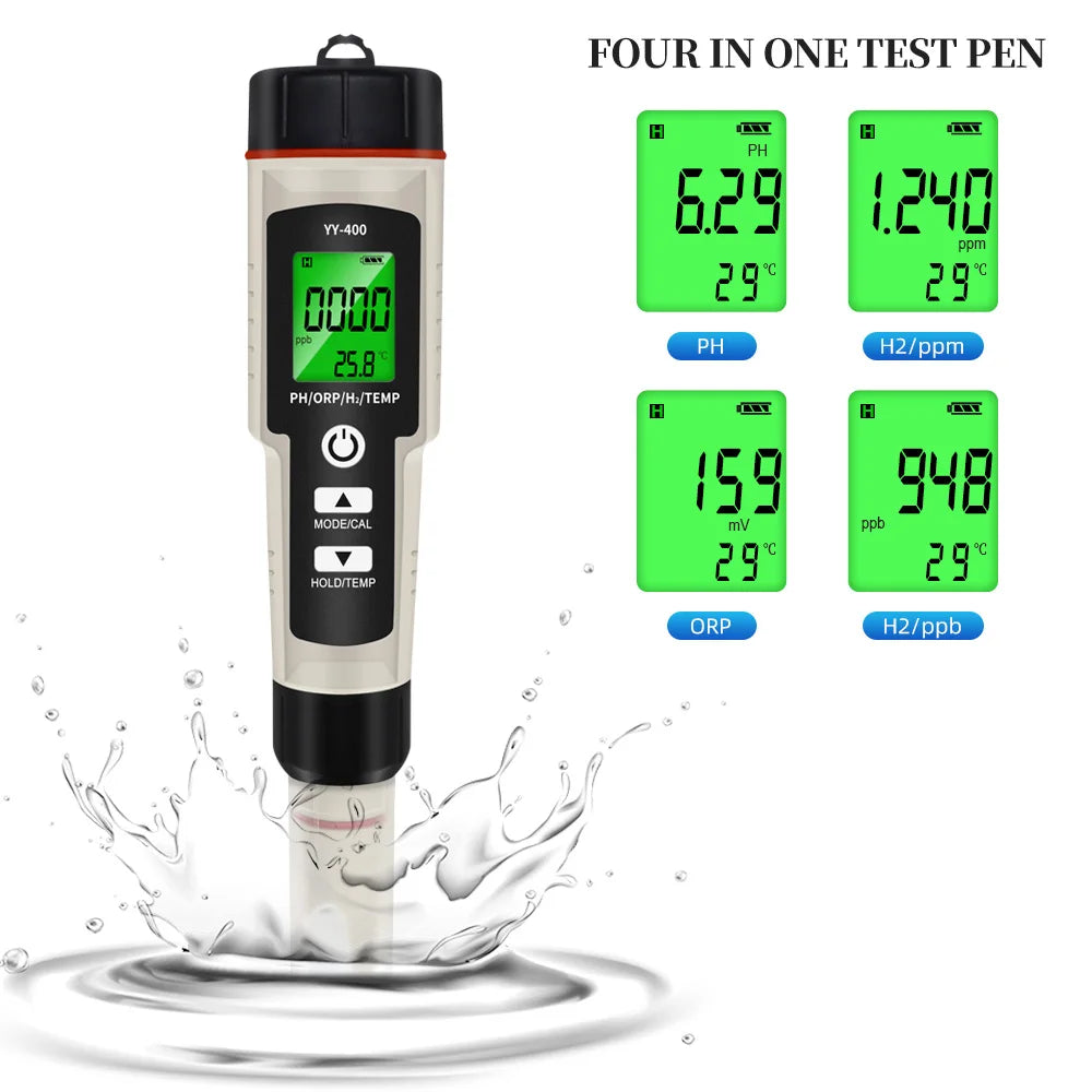 4 in 1 Water Quality Tester with Temperature and PH Calibration - Smarsty