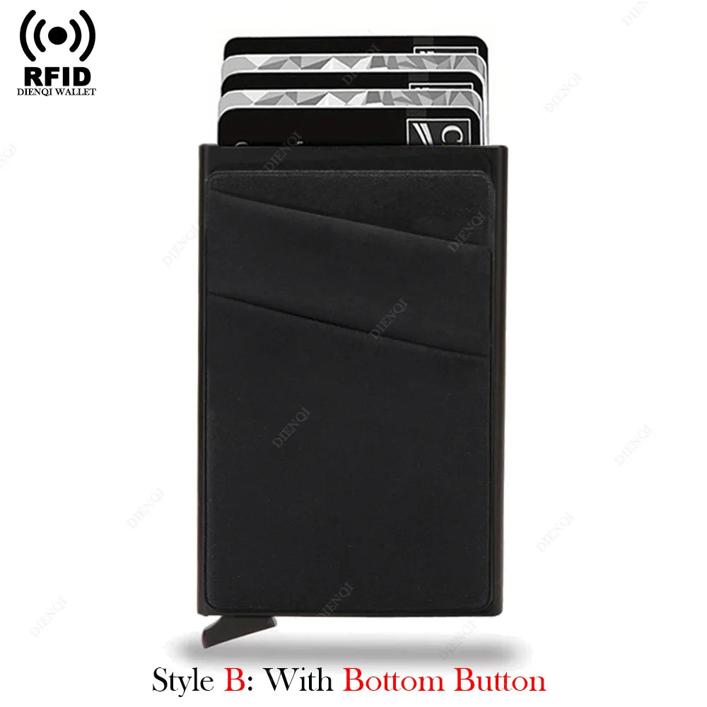 Anti-theft Cards Protectors Card Holder Minimalist Smart Wallet RFID Protection Aluminum Metal Box Cardholder Case Porte Carte - Smarsty