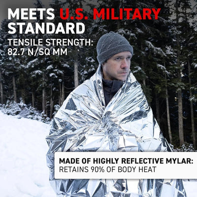 Survival Emergency Mylar Thermal Blanket Foil Space Blanket for NASA Body Warmer Outdoor First Aid Camping Gear Hiking Travel by Smarsty