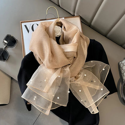 Luxury Women Silk Scarf Lightweight Summer Shawl - Smarsty