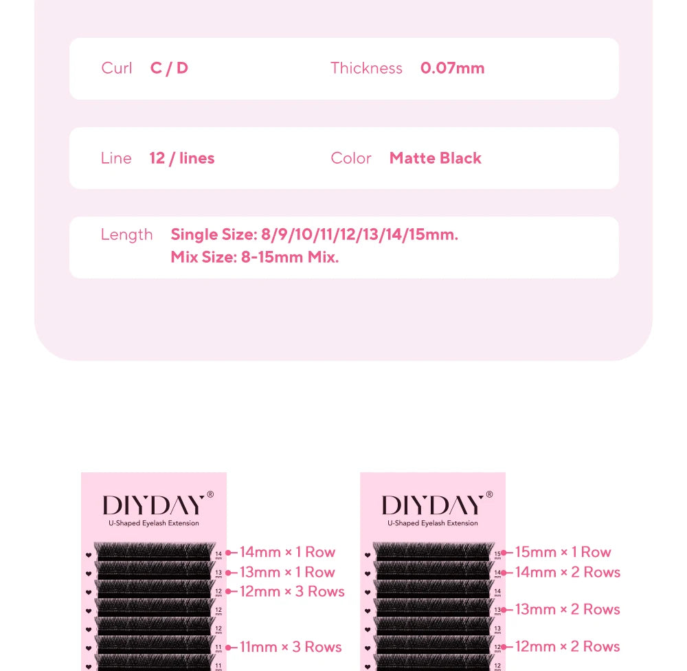 DIYDAY U Shaped YY Lashes Ultra Soft Natural Look - Smarsty