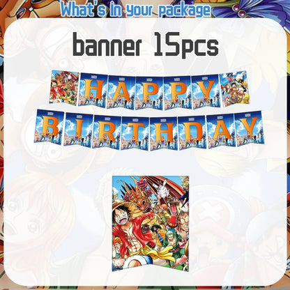 One Piece Birthday Party Disposable Tableware Set - Smarsty