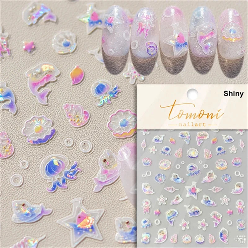 Dreamy Summer Beach Nail Art Stickers for Manicure - Smarsty