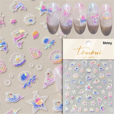Summer Beach Nail Art Stickers with Ocean Designs - Smarsty
