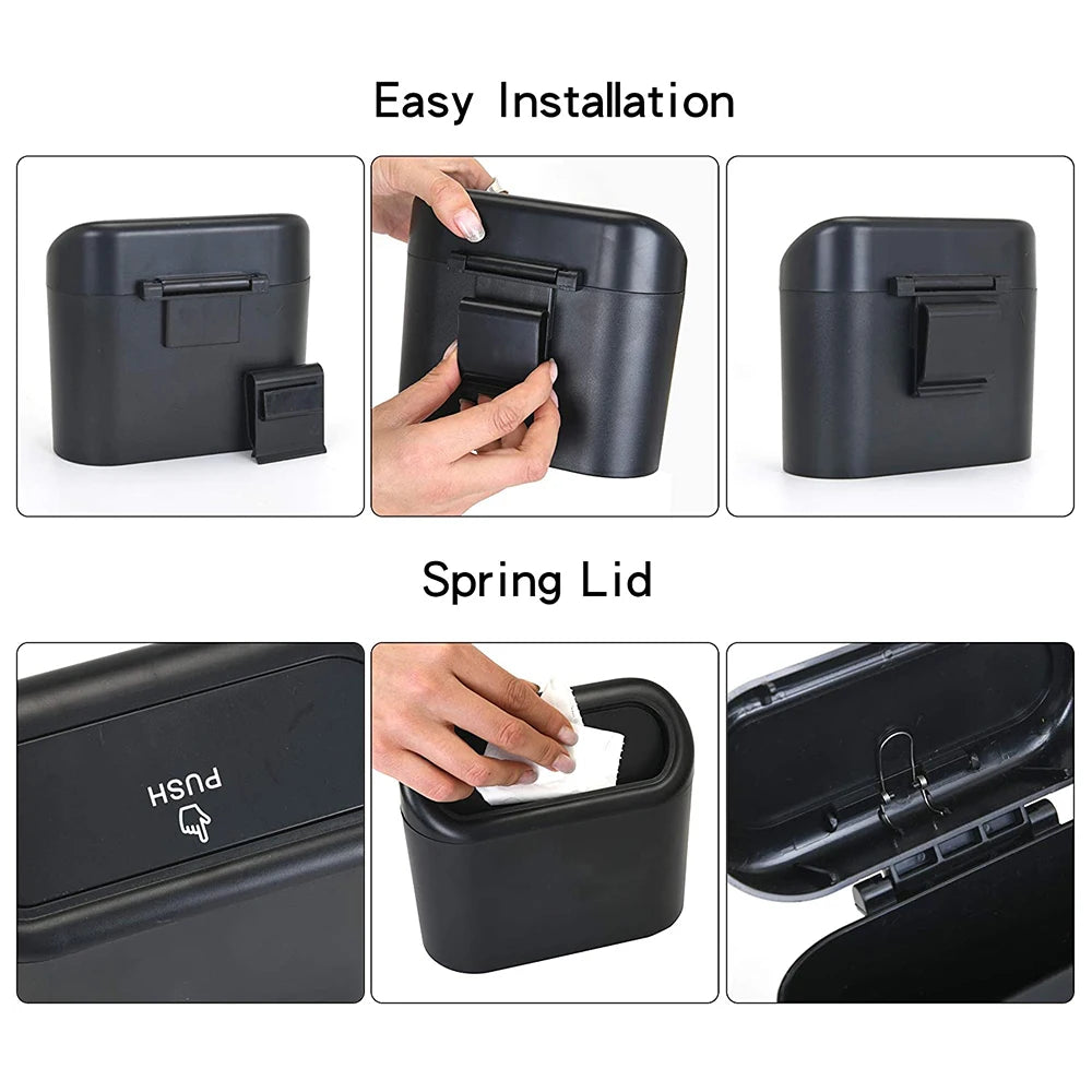 Portable Hanging Car Trash Can With Lid For Car Use - Smarsty