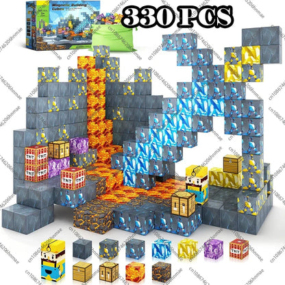 Magnetic Building Blocks Mine World Magnet Cube Set for Boy Girl Kid Age 3+ DIY Model Children STEM Educational Sensory Toy - Smarsty