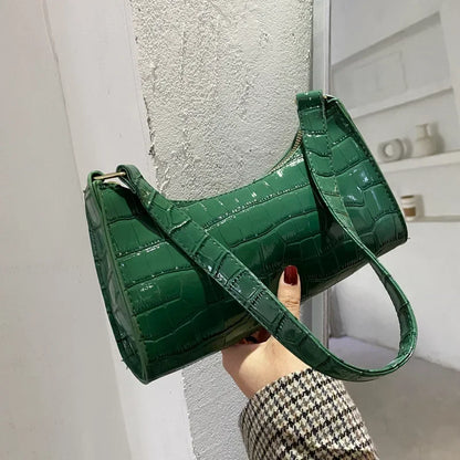 Retro Alligator Print PU Leather Small Women Handbag - Smarsty