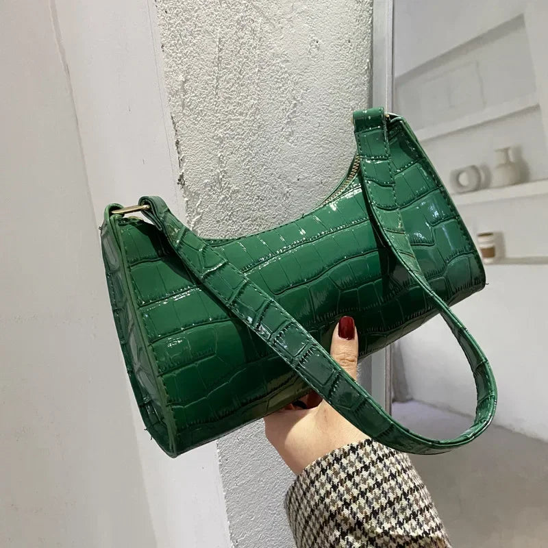 Retro Alligator Print PU Leather Small Women Handbag - Smarsty
