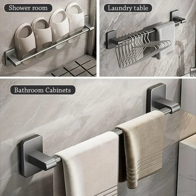 Wall Mounted Towel Rack No Drilling for Easy Storage - Smarsty