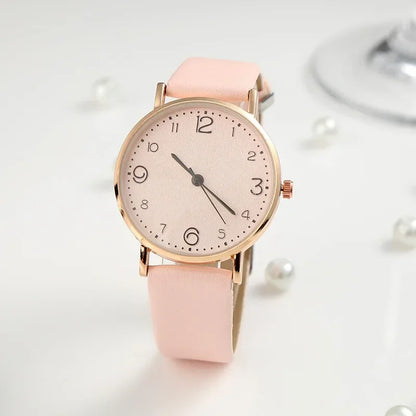Women Casual Leather Analog Watch with Arabic Numbers - Smarsty