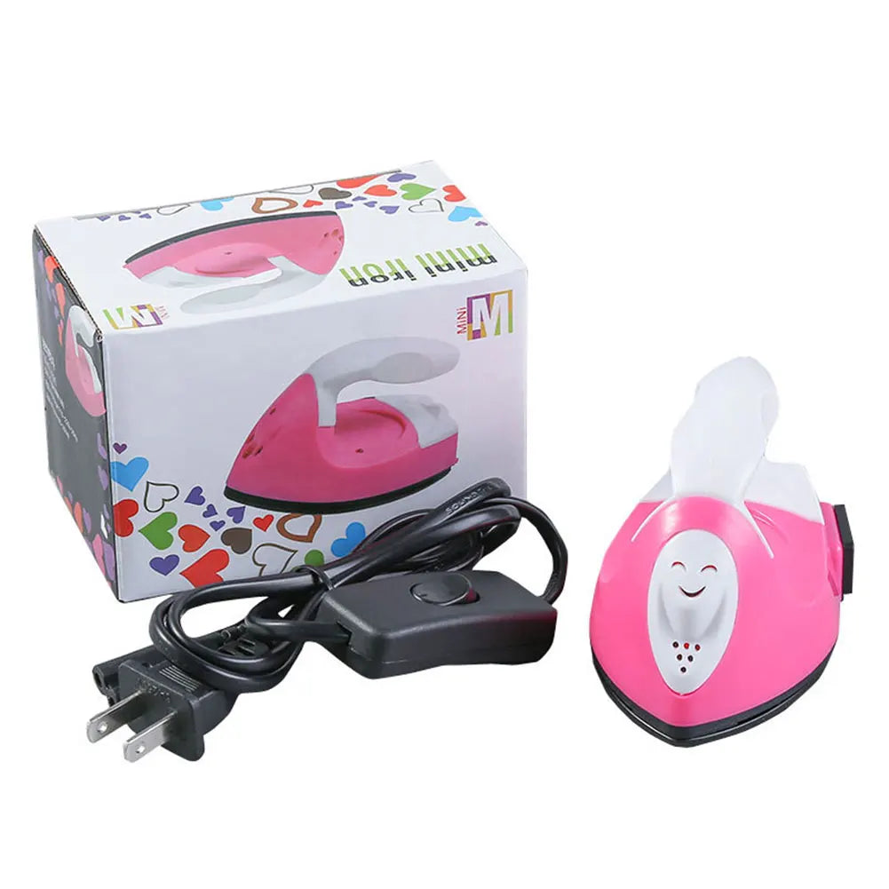 DIY Small Heat Press Iron Portable Electric Mini Travel Iron Versatile Rapid Heating-Up for Hot Drilling Name Cloth Stickers