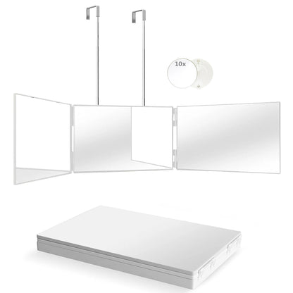 Trifold Shaving Mirror with Adjustable Hooks for Easy Use - Smarsty