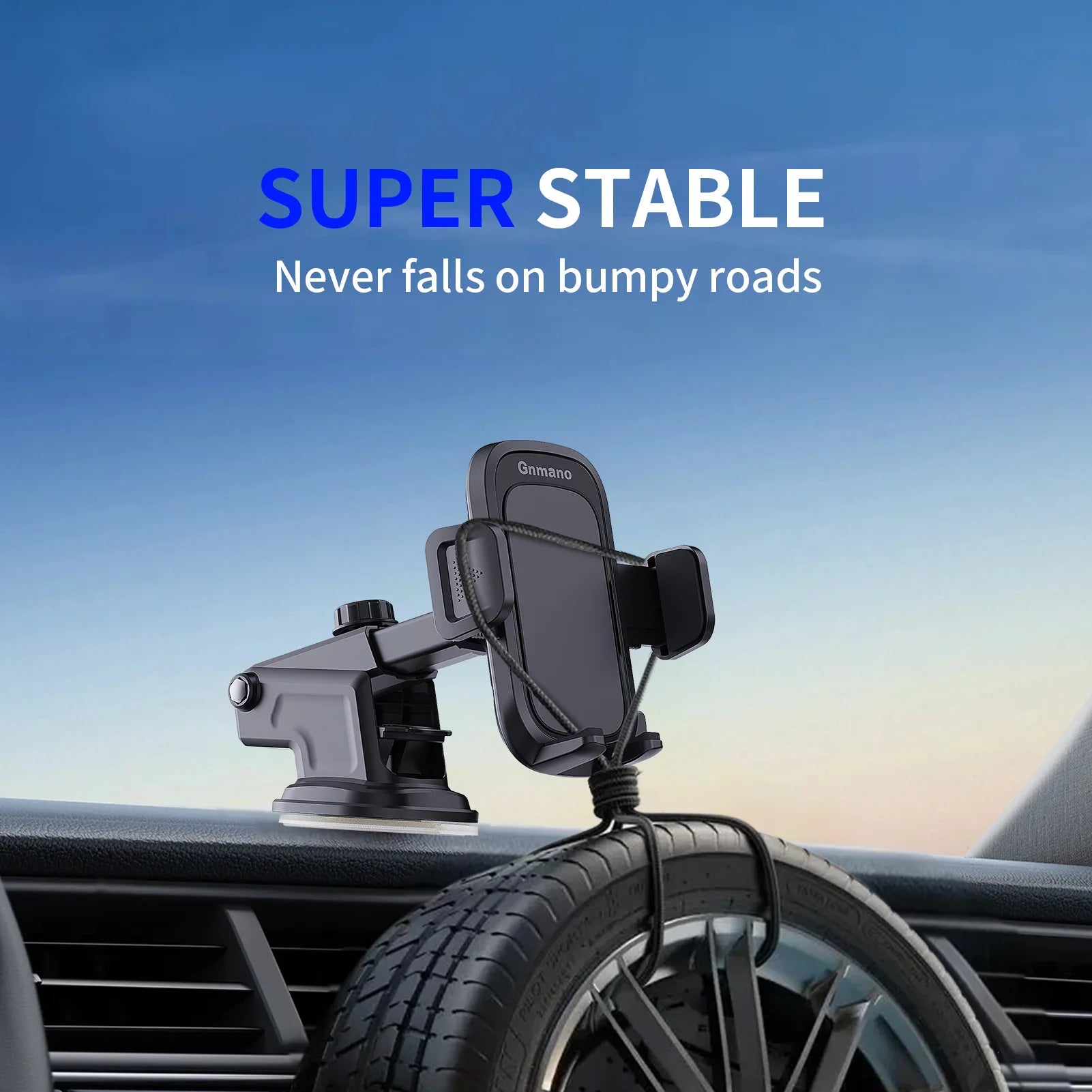 Car Phone Holder With Powerful Suction For Dashboard - Smarsty