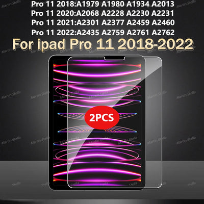 2Pcs Tempered Glass Screen Protector For ipad Pro Air 13 11 2024 M4 M2 Air 5 4 Pro 12.9 11 M3 M5 2025 Film - Smarsty