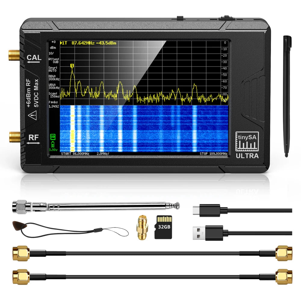 TinySA Ultra Spectrum Analyzer 4 Inch Display 100kHz to 5.3GHz - Smarsty