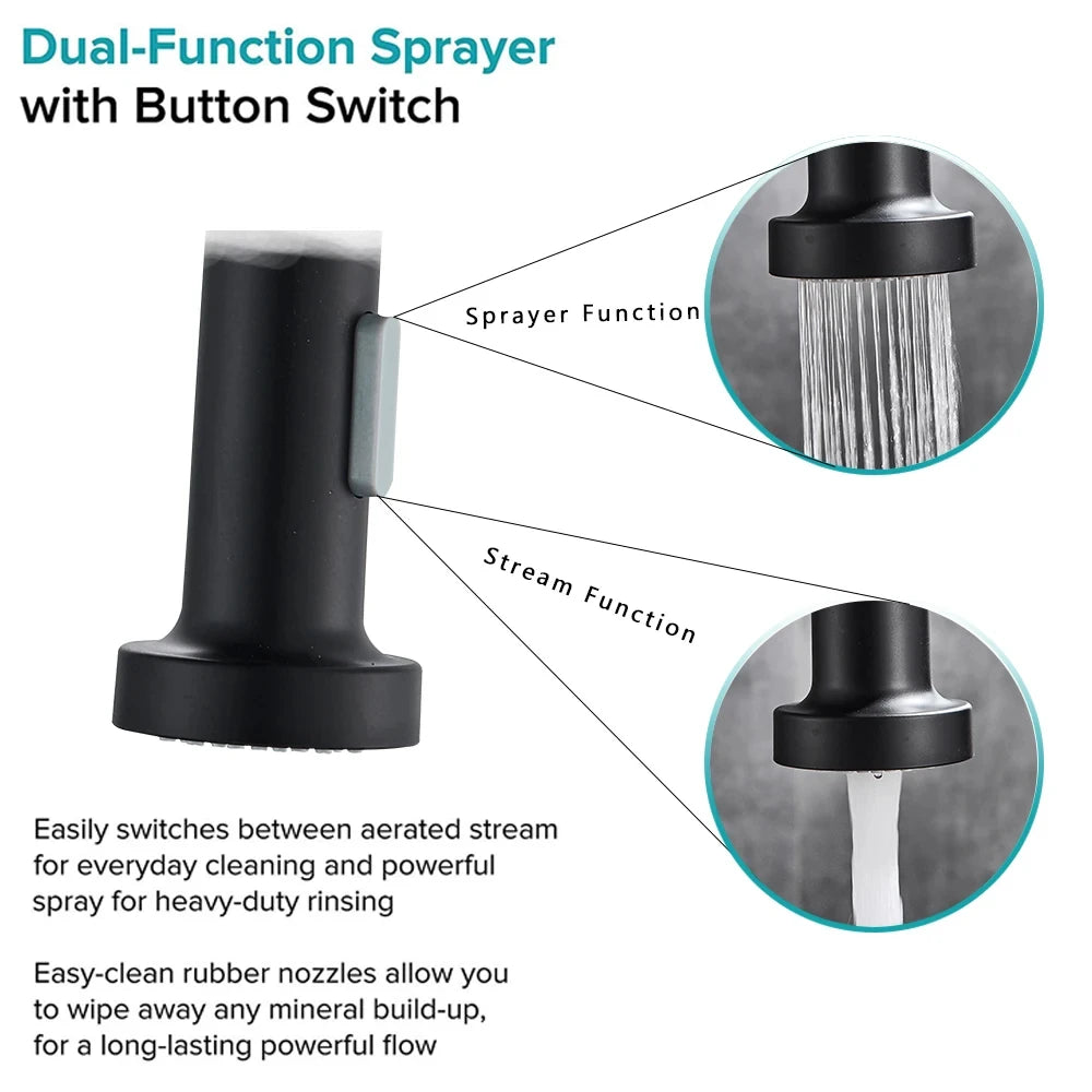 Brushed Nickel Kitchen Faucet with 360 Degree Rotation - Smarsty