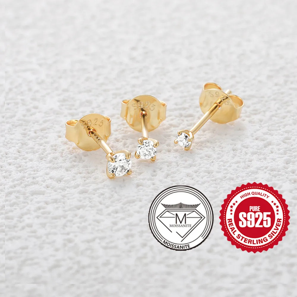 Moissanite Stud Earrings 0.5 To 1.2 Carat Sterling Silver - Smarsty