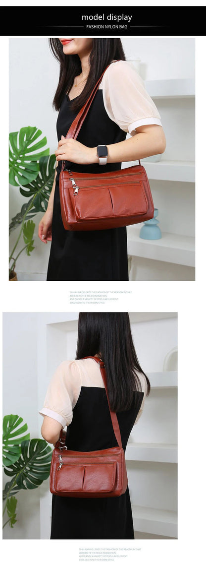 Korean Handbag Designer Leather Crossbody Bag for Women - Smarsty