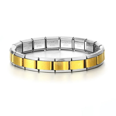 Italian 9mm Charm Link Elastic Stainless Steel Bracelet - Smarsty