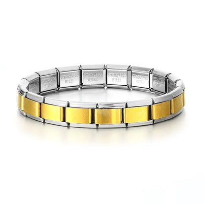Italian 9mm Charm Link Elastic Stainless Steel Bracelet - Smarsty