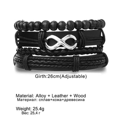 Men’s Leather Braided Bracelets Vintage Ethnic Wristband - Smarsty