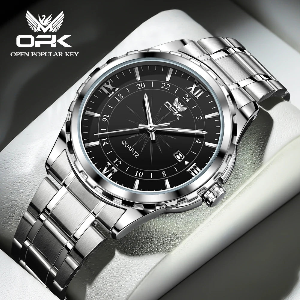 OPK Steel Belt Dual Calendar Men's Quartz Watch - Smarsty