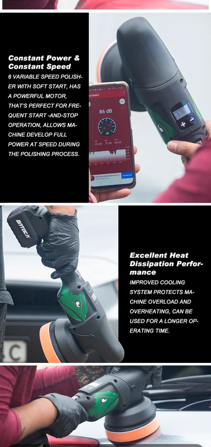 Cordless Car Polisher Dual Action with LCD Soft Start - Smarsty