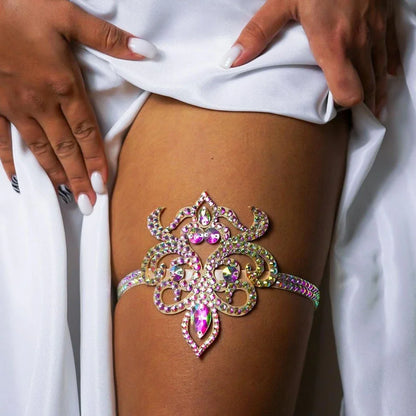 Colorful Rhinestone Thigh Chain Jewelry for Women - Smarsty