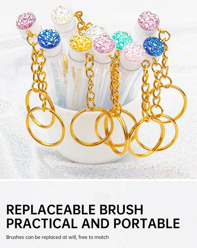 10 Pcs Tube Eyelash Brushes with Gold Keychain Convenience - Smarsty