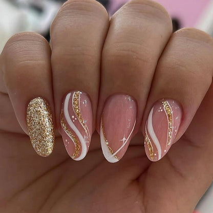 24 Piece Long French Minimalist Color Matching Nails Set - Smarsty