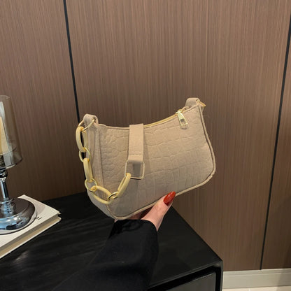 Felt Shoulder Bag For Women Crescent Saddle Purse Design - Smarsty