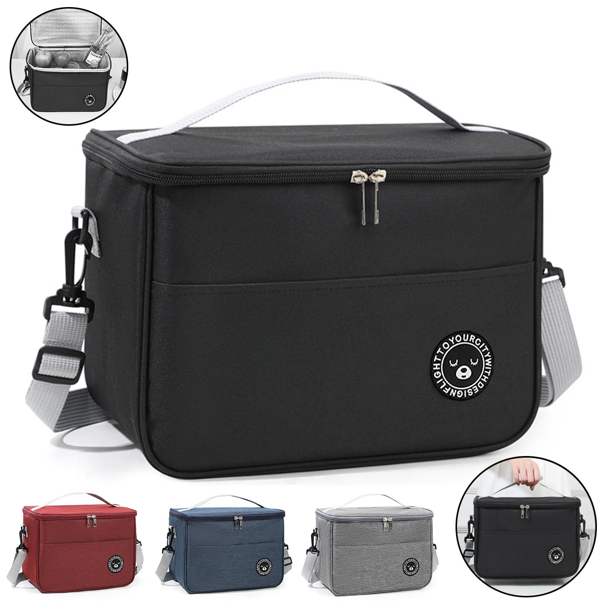 Waterproof Insulated Lunch Bag With Durable Shoulder Strap - Smarsty