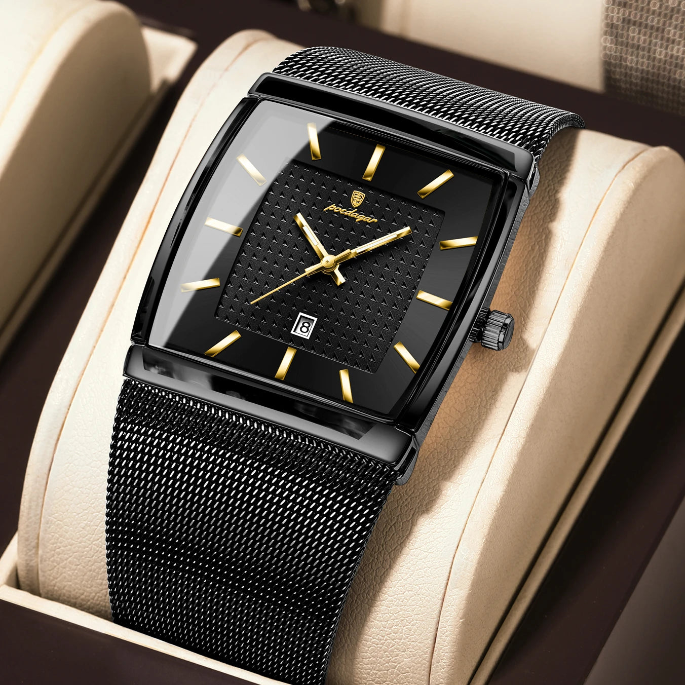 Men's Waterproof Quartz Watch with Luminous Date Feature - Smarsty
