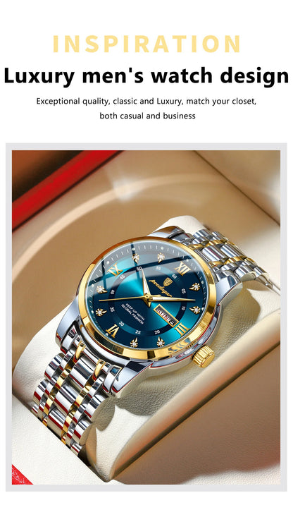 POEDAGAR Luxury Waterproof Men's Watch with Luminous Dial - Smarsty