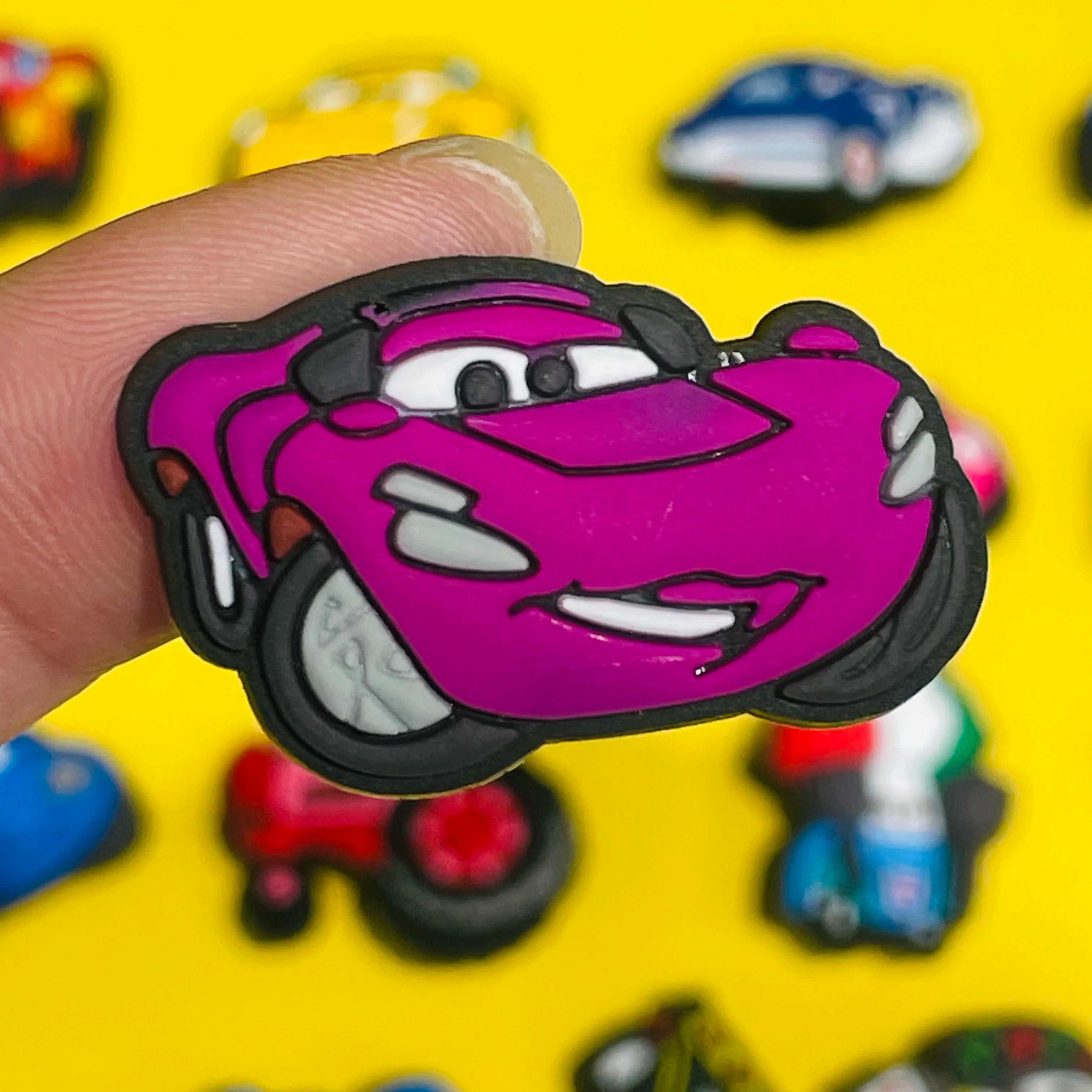 1Pcs Mix Cars Luigi Ramone Lightning McQueen PVC Shoe Charms Kids Popular Buckle Decorations Fit Birthday Gifts