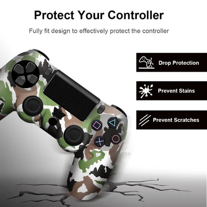 Silicone Skin Case for PS4 Controller with Grip Caps - Smarsty