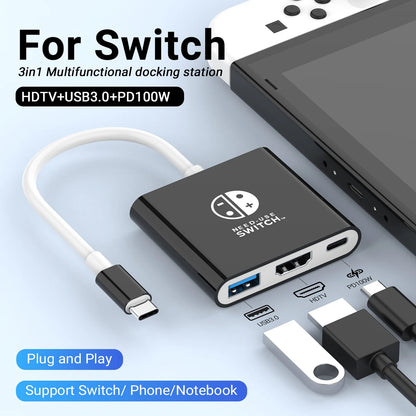 Portable USB C Hub With HDMI Travel And Gaming Dock