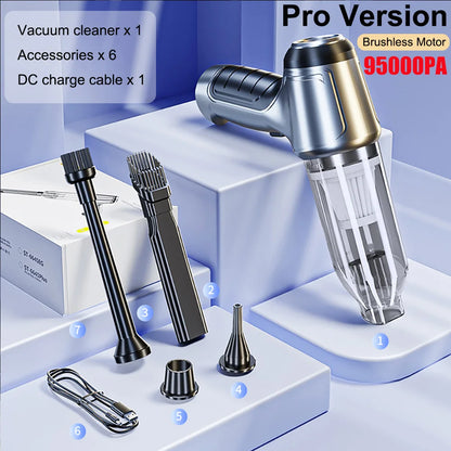 Wireless Handheld Car Vacuum Strong 95000PA Suction - Smarsty