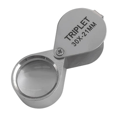 10-30X Pocket Loupe Magnifier Jewelry Magnifying Glass Foldable Diamond Lupa Triplet Jewelers Eye Glass Tool Reading Magnifier - Smarsty