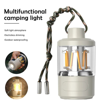 LED Camping Lantern Rechargeable Portable Flashlight Work Light 5 Modes Hanging Tent Lamp 8 Light Filaments Outdoor by Smarsty