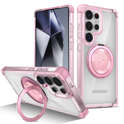 Rotating Magnetic Stand Transparent Shockproof Phone Case - Smarsty