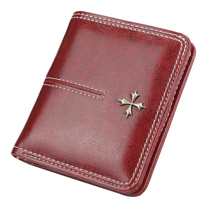 Women Wallets and Purses PU Leather Money Bag Female Short Hasp Purse Small Coin Card Holders Blue Red Clutch New Women Wallet - Smarsty