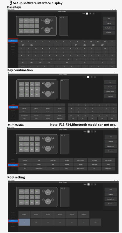 Bluetooth Macropad With 2 Knobs RGB 12 Key Mechanical