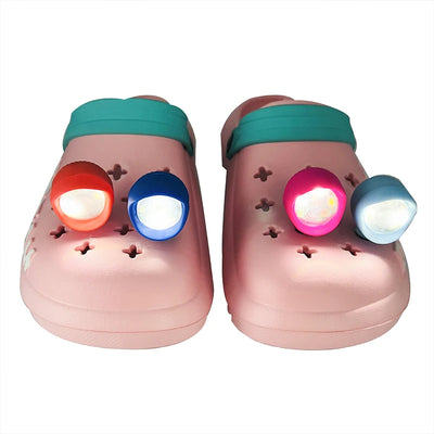 2pcs Shoe Lights PVC LED Headlight Shoe Charms Accessories for Night Rides, Walk & Dog Walks Outdoor Activities,3 Lighting Modes - Smarsty