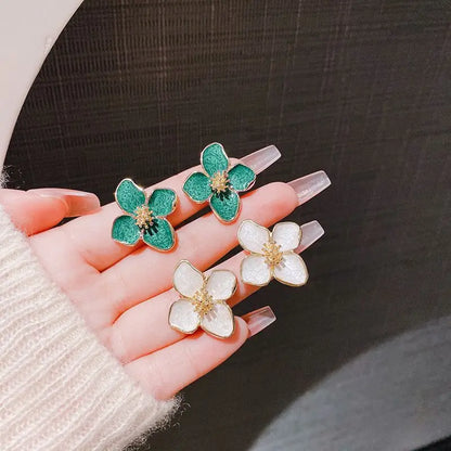 Vintage Sweet Flower Stud Earrings For Women Bridal - Smarsty